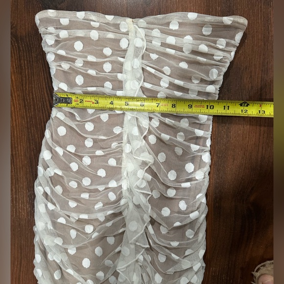 Majorelle mesh polka dot Brady Dress in White size S - Picture 7 of 7